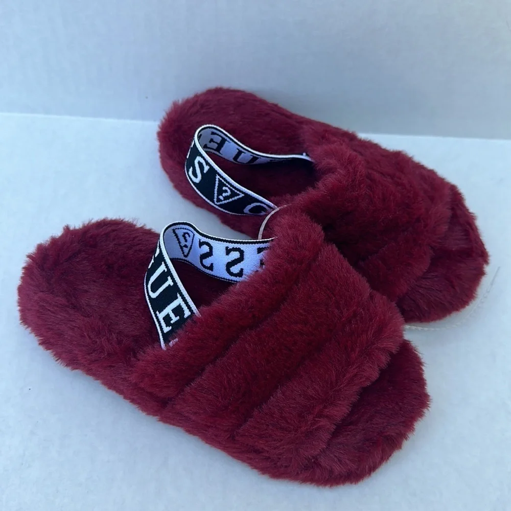 New GUESS Liddie Faux-Fur Slippers